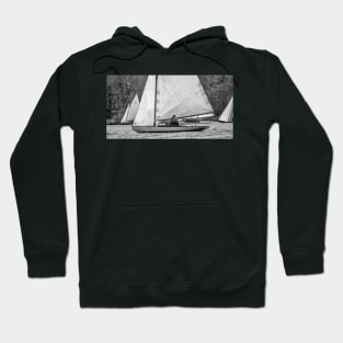 Traditional brown boat racing on Wroxham Broad, Norfolk Hoodie